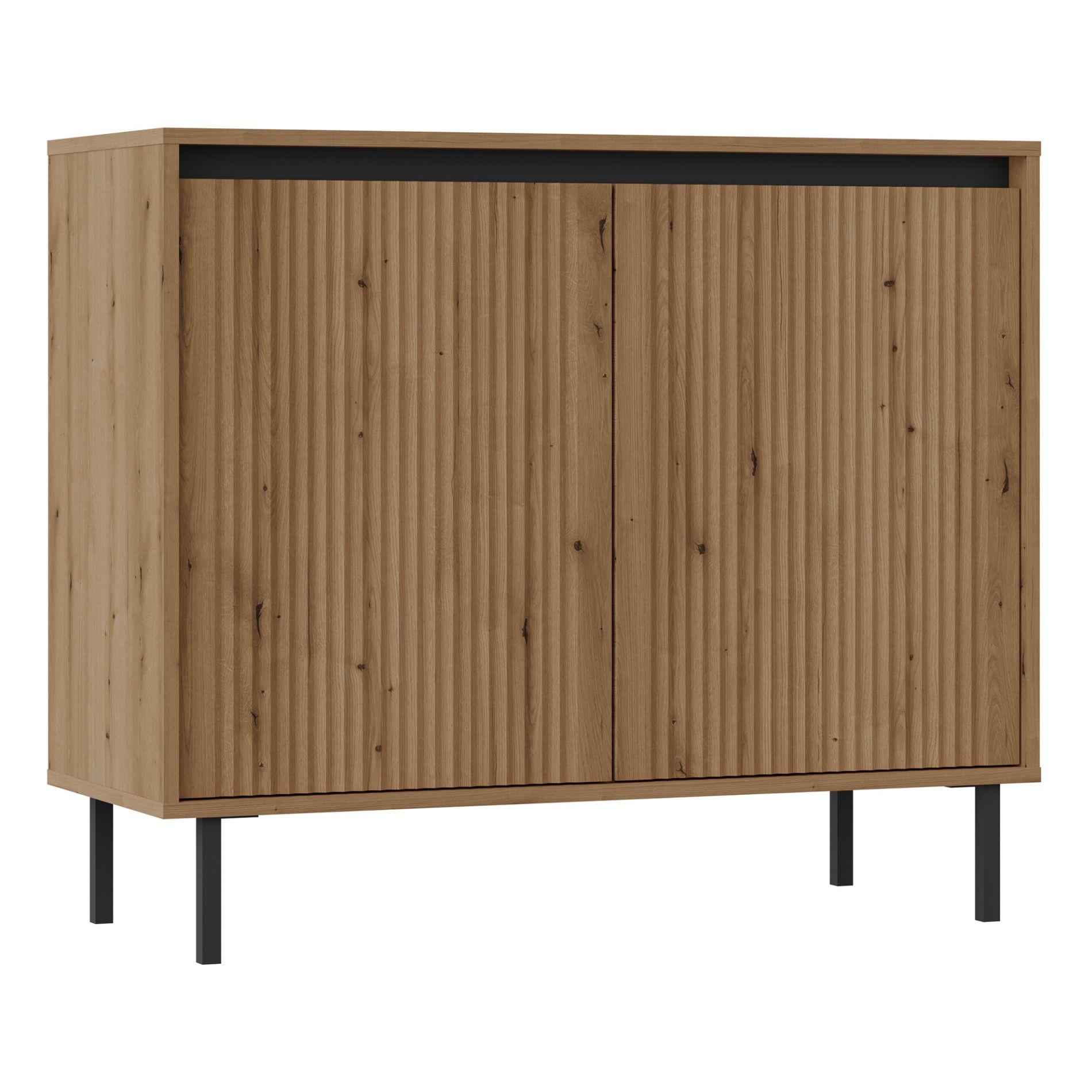 SIDEBOARD Osaka Eichenholzoptik Evoke 100 cm - Eichefarben/Schwarz, Holzwerkstoff/Metall (100.2/84.7/40cm) - Selsey