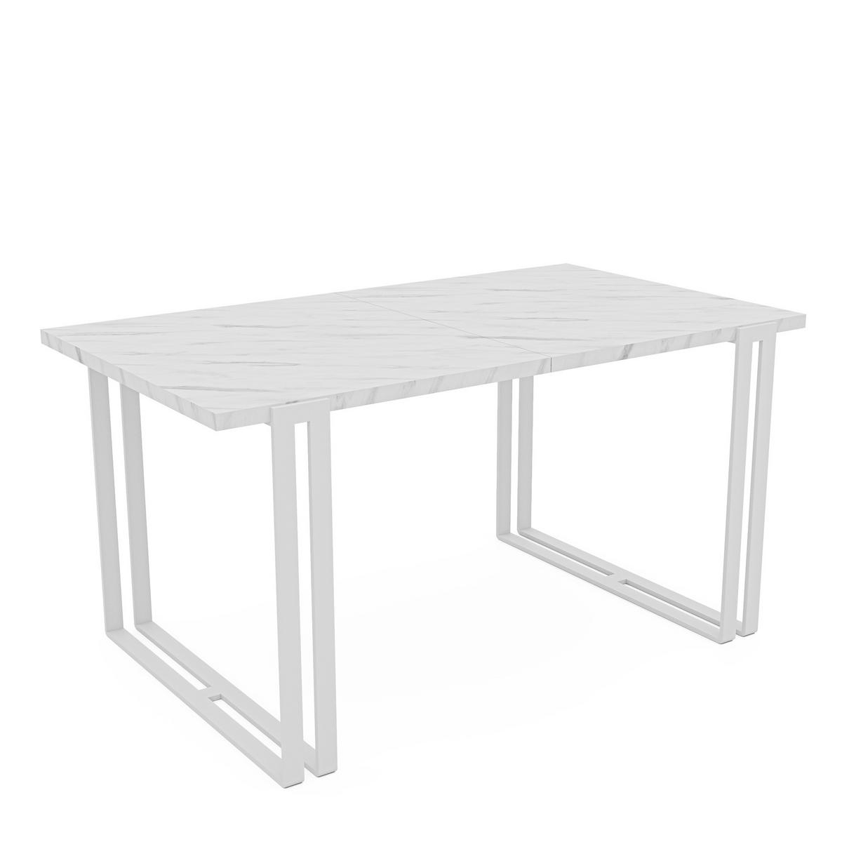 TISCH ausziehbar aus MDF, Weiß - Weiß, Holzwerkstoff (120/80/76cm) - Idohome