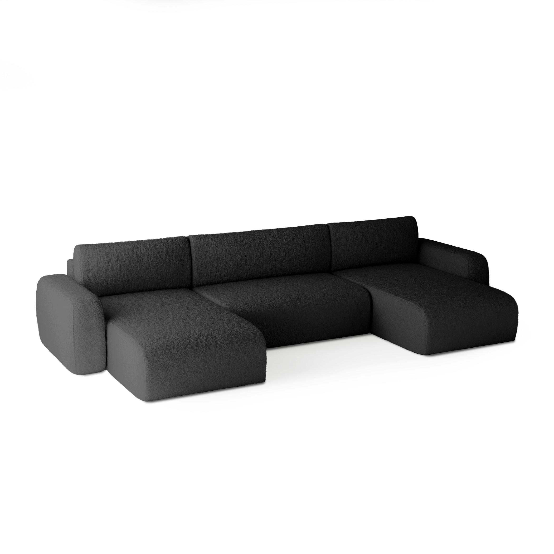 Fedve Wohnlandschaft Schwarz 185x70x398 cm