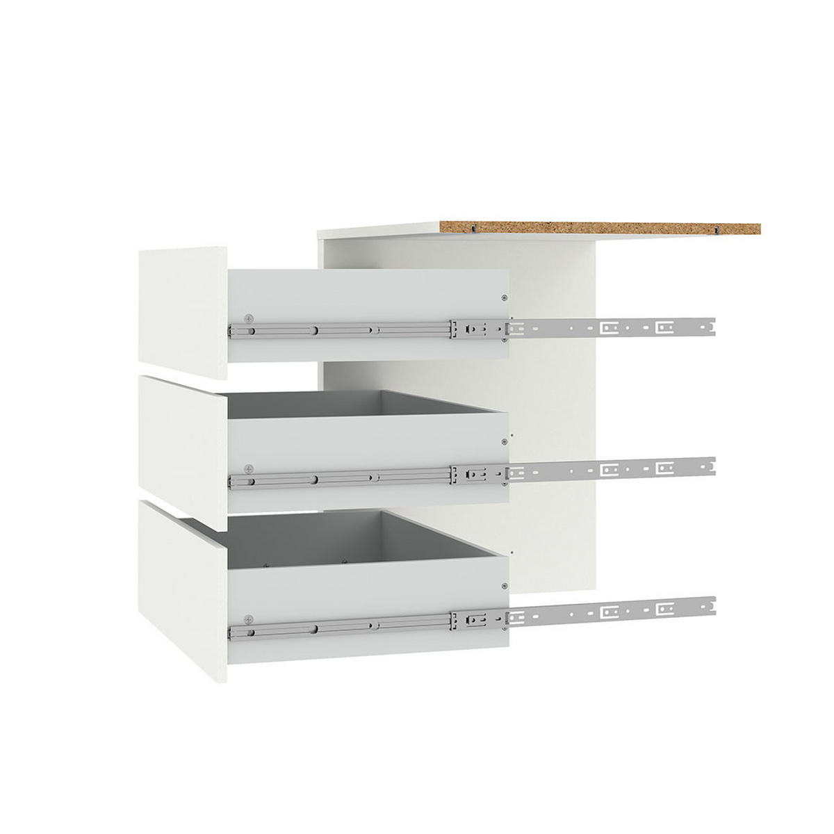 SCHUBLADENEINSATZ, Catania, Weiß, Holzwerkstoff, 70 x 55 x 72 cm - Weiß, Holzwerkstoff (70/72/55cm) - ebuy24