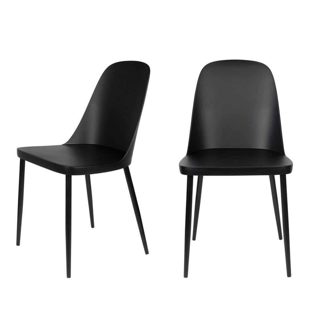 DESIGN-STUHL - Plastik - Schwarz - 2er-Set - Schwarz, Kunststoff (46/85/54cm) - Drawer
