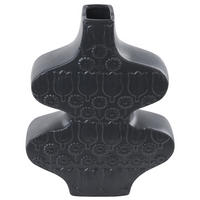 BLUMENVASE Porzellan schwarz Argos - Schwarz, Keramik (25cm) - Beliani