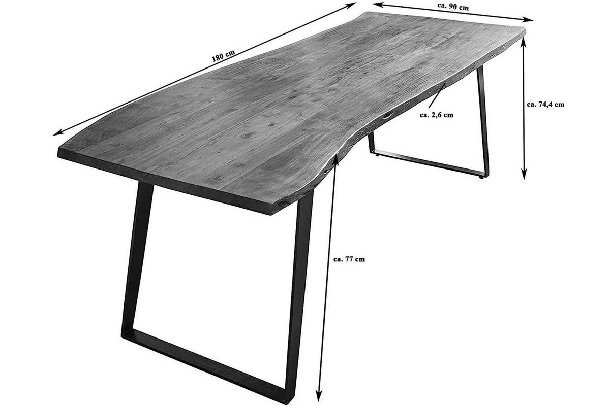 ESSTISCH HAVANNA - Schwarz/Braun, Holz/Metall (90/180/77cm) - SAM