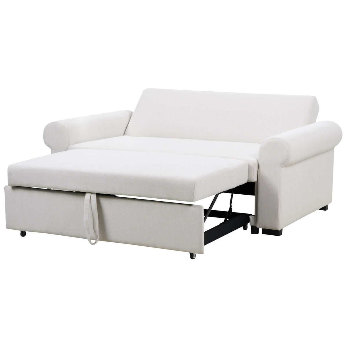 2-SITZER-SCHLAFSOFA Leinenoptikhellbeige Silda - Beige, Textil (173/92/93cm) - Beliani