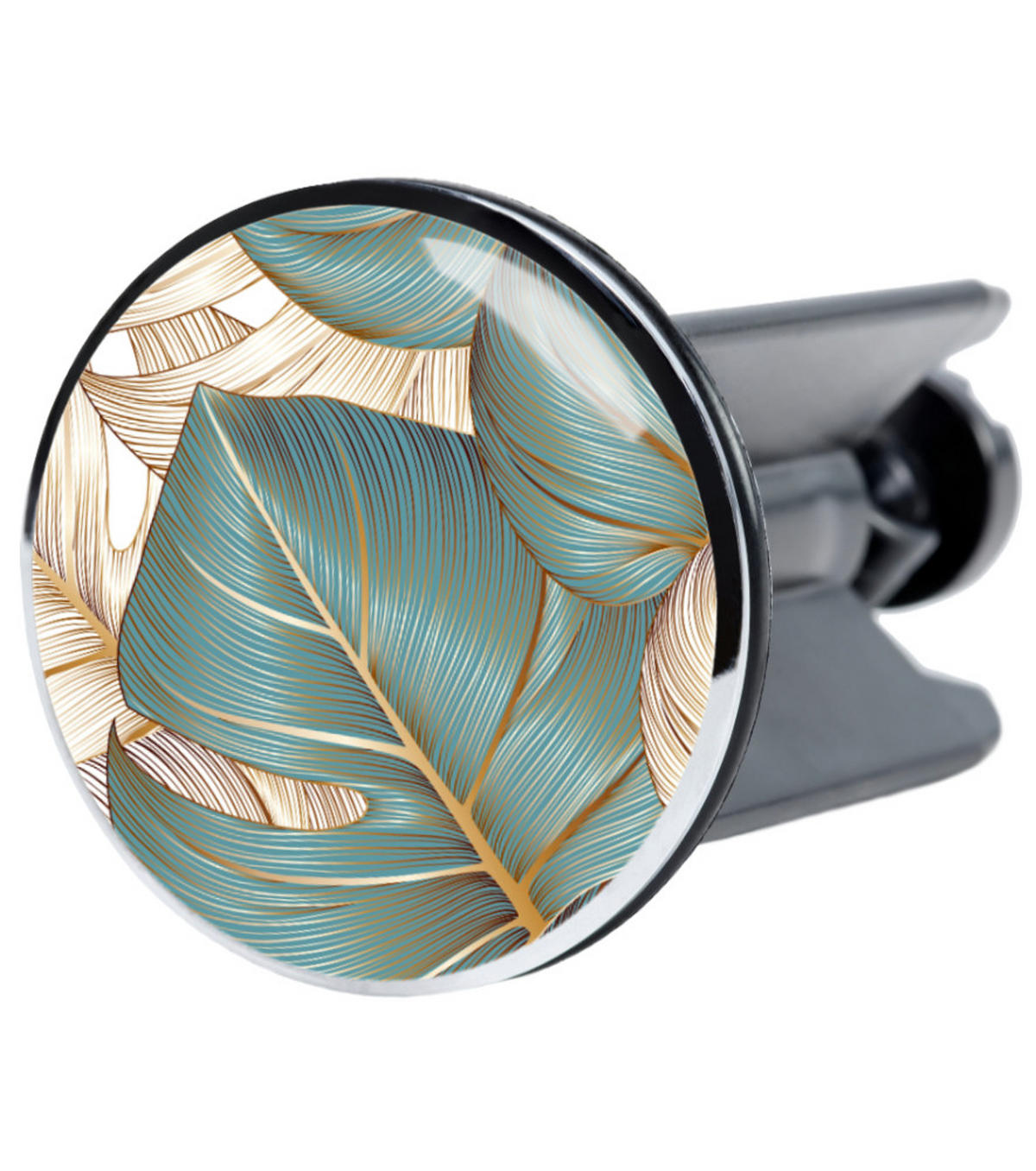 WASCHBECKENSTÖPSEL Beautiful - Türkis/Goldfarben, Kunststoff/Metall (4/7/7cm) - Sanilo