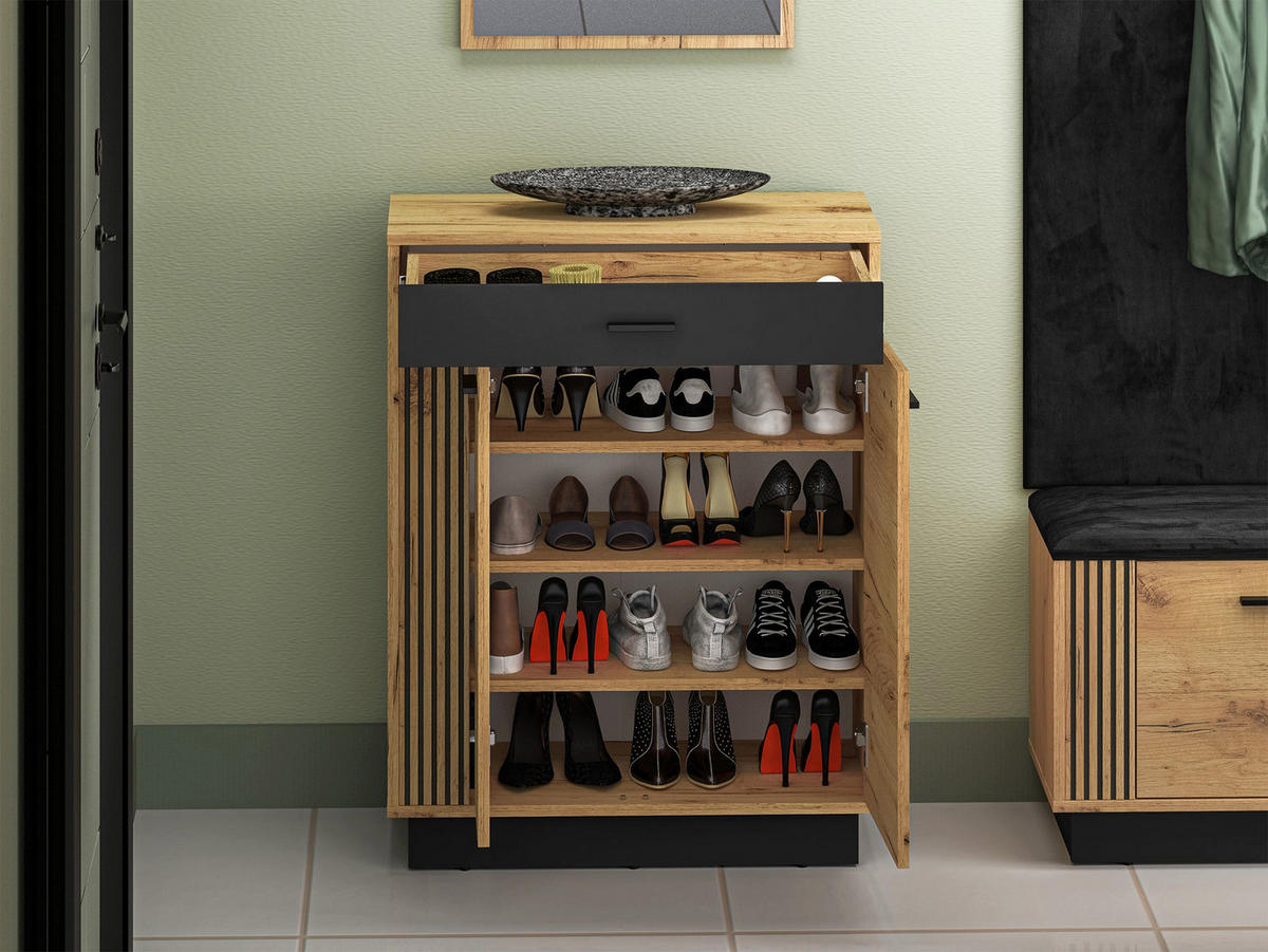SIDEBOARD Vasco Eiche 70 cm - Eichefarben, Holzwerkstoff (70/90.9/33.4cm) - Homebook
