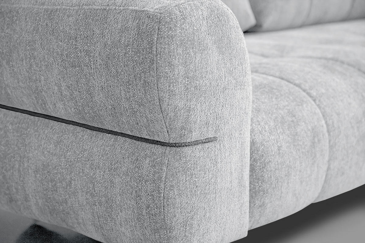 SOFA SALVINI 3-Sitzer, hellgrau - Hellgrau/Schwarz, Holzwerkstoff/Textil (176/88/99cm) - Courtois Laville