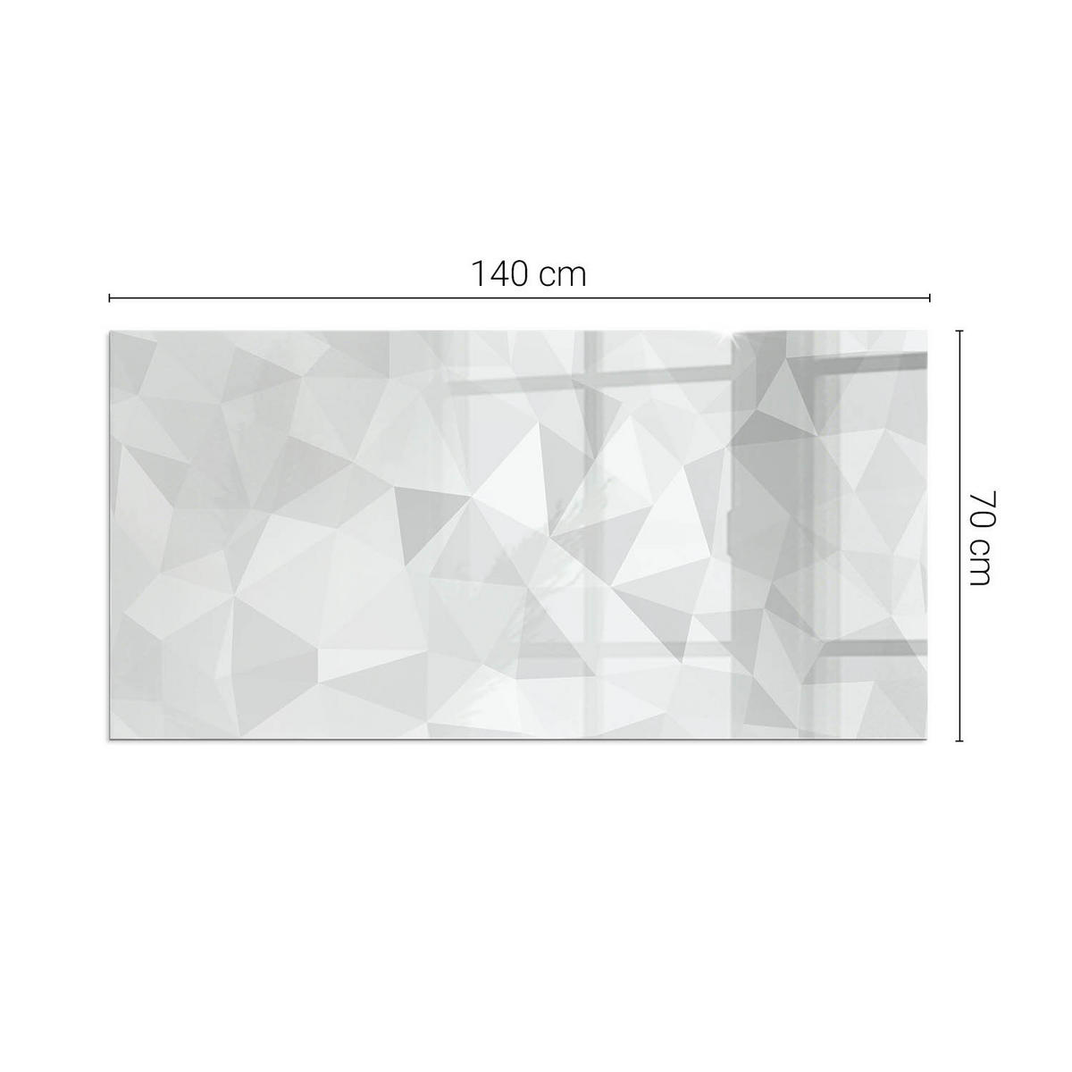 GLASPLATTE für Kamin 140x70 cm Grau - Grau, Glas (140/70/0.4cm) - ArtPrintCave