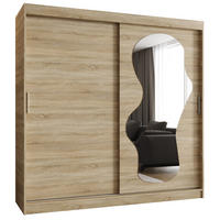 SCHWEBETÜRENSCHRANK 200/200/62 2-türig - Silberfarben/Sonoma Eiche, Holz (200/200/62cm) - MÖBEL KRYSPOL