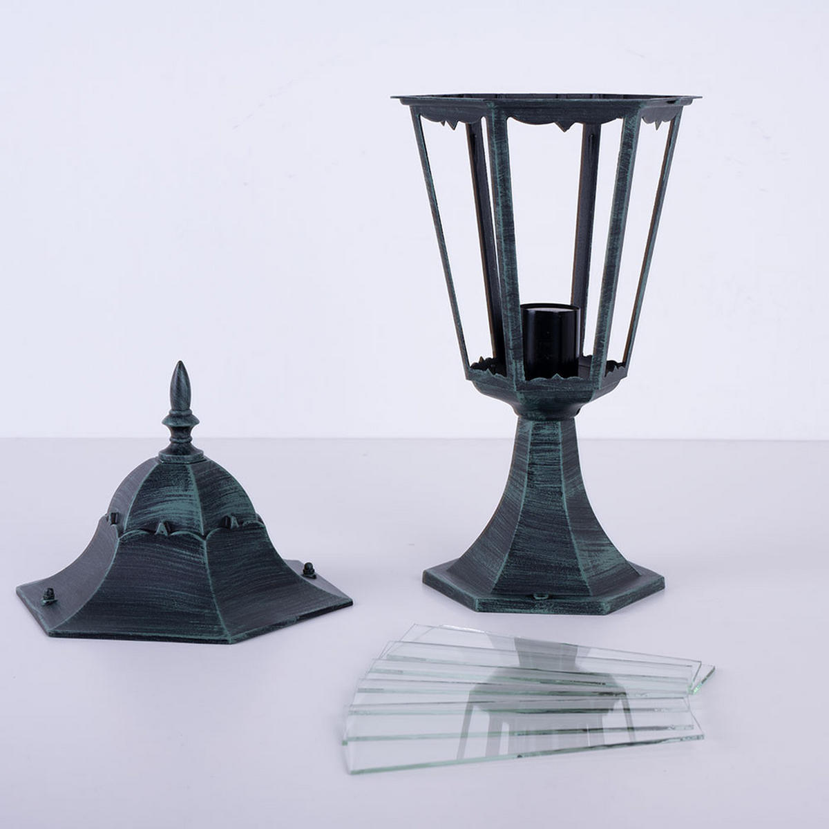 WEGELEUCHTE NORDERNEY Schwarz Spritzwassergeschützt - Schwarz, Glas (23.5/23.5/49cm)