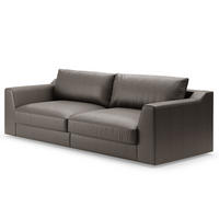 BIG-SOFA - Grau, Kunststoff/Textil (274/90/112cm) - home24
