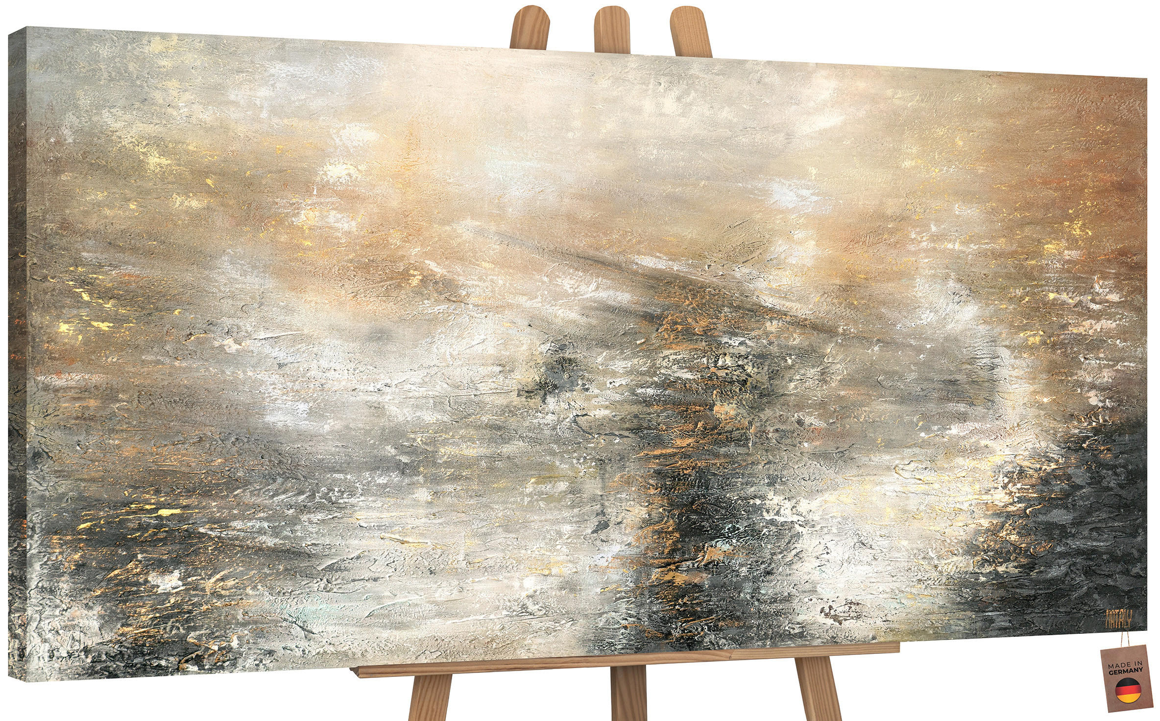 YS-art gallery Gemälde Braun 100x50 cm