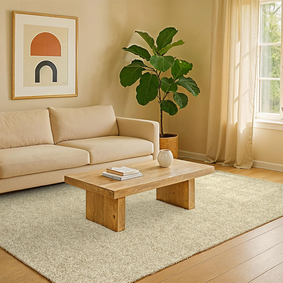 TEPPICH Mist Solar Cream 170/240 cm - Gelb, Textil (170/240cm) - Lola&Moi