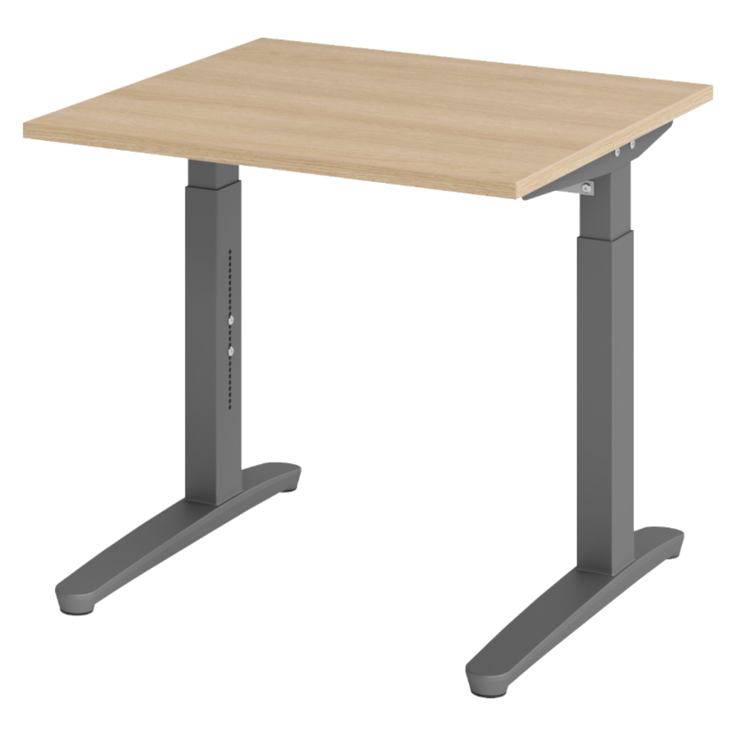 SCHREIBTISCH Serie-XB 80/80/74 cm in Eichefarben/Graphitfarben - Eichefarben/Graphitfarben, Holzwerkstoff (80/80/74cm) - bümö
