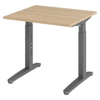 SCHREIBTISCH Serie-XB 80/80/74 cm in Eichefarben/Graphitfarben - Eichefarben/Graphitfarben, Holzwerkstoff (80/80/74cm) - bümö