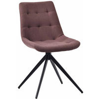DREHSTUHL Stoff braun - Schwarz/Braun, Textil/Metall (48/82/56cm) - CLP