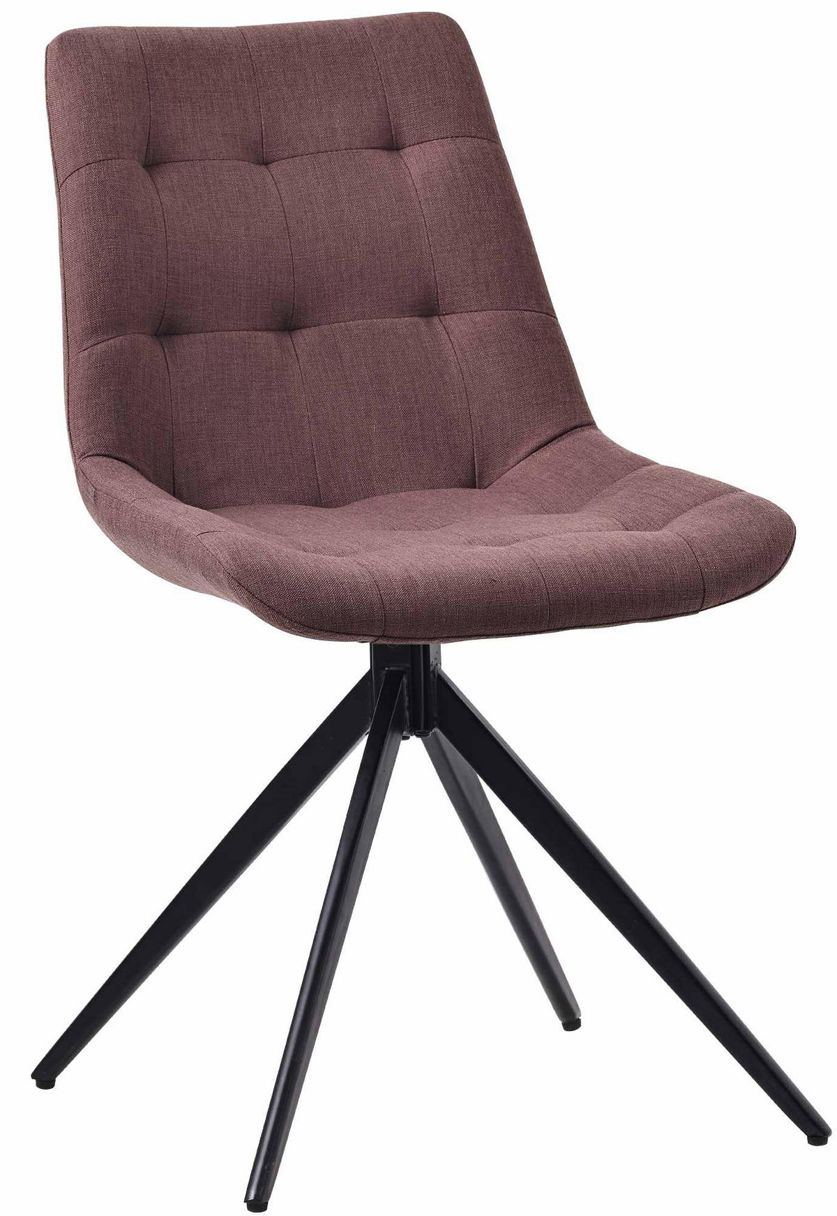 DREHSTUHL Stoff braun - Schwarz/Braun, Textil/Metall (48/82/56cm) - CLP