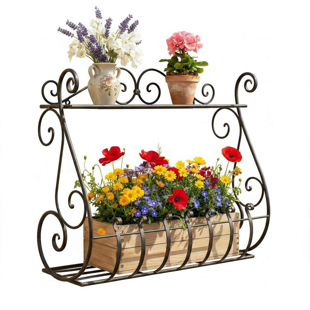 DanDiBo Wandblumenhalter Schwarz 50x44x21 cm