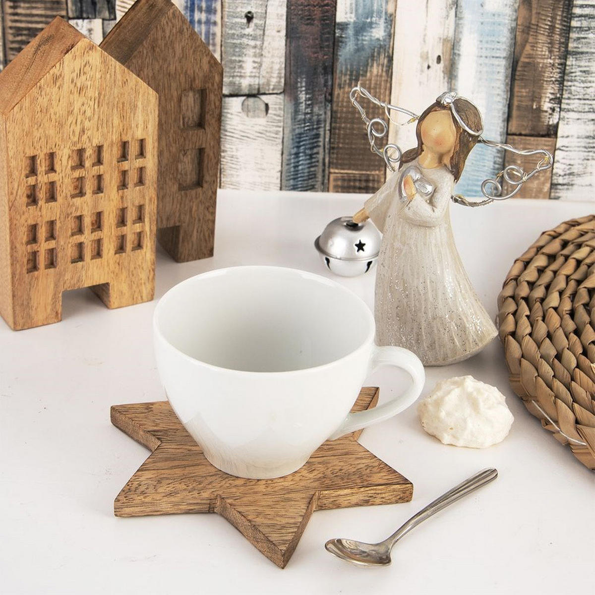 UNTERSETZER STERN, Mangoholz, natur, Ø 12,5 cm - Braun, Holz (12.5cm) - Orion 