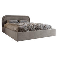 POLSTERBETT 160x200 Dune mit Bettkasten, runde Kopfteil, Samt, Hellgrau - Hellgrau, Holz/Textil (160/200cm) - Emporius