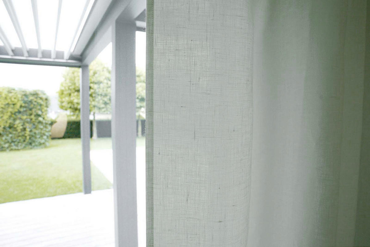 SCHLAUFENVORHANG reines Leinen mit verdeckten Schlaufen stein-grau 135/245 cm - Grau, Naturmaterialien (135/255cm) - beties Heimtextil