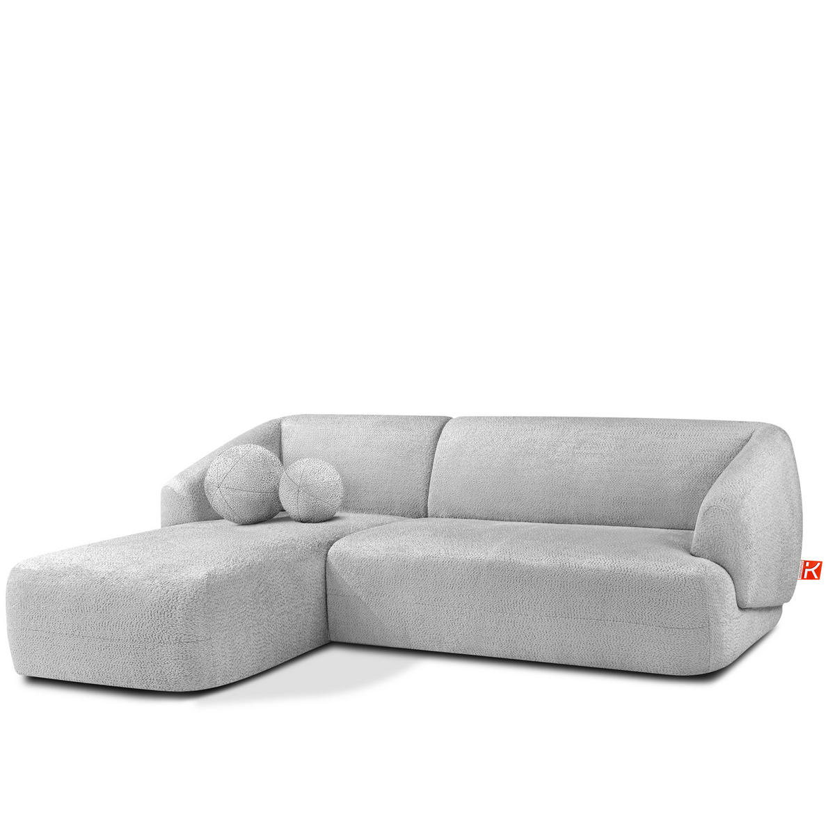 ECKSOFA LINKS VIRA, Grau, Chenille - Schwarz/Grau, Holz/Holzwerkstoff (300/160cm) - KONSIMO®