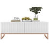 COUCHTISCH Elpis Weiß matt Glamour 110 cm - Weiß/Kupferfarben, Holzwerkstoff/Metall (54/110/39cm) - Meble Lindner
