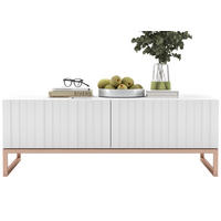 COUCHTISCH Elpis Weiß matt Glamour 110 cm - Weiß/Kupferfarben, Holzwerkstoff/Metall (54/110/39cm) - Meble Lindner