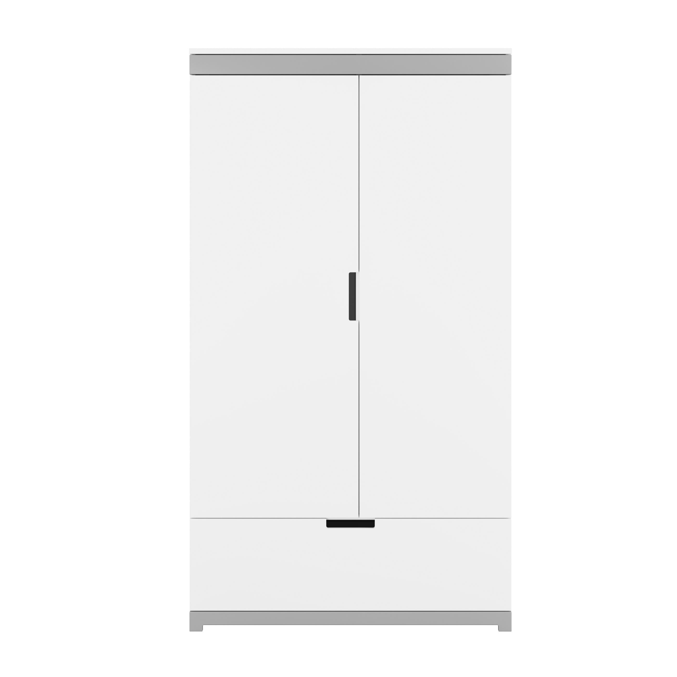 KINDERKLEIDERSCHRANK Kubi - Weiß, Holzwerkstoff (57/182/100cm) - RAUMHIRSCH FURNITURE
