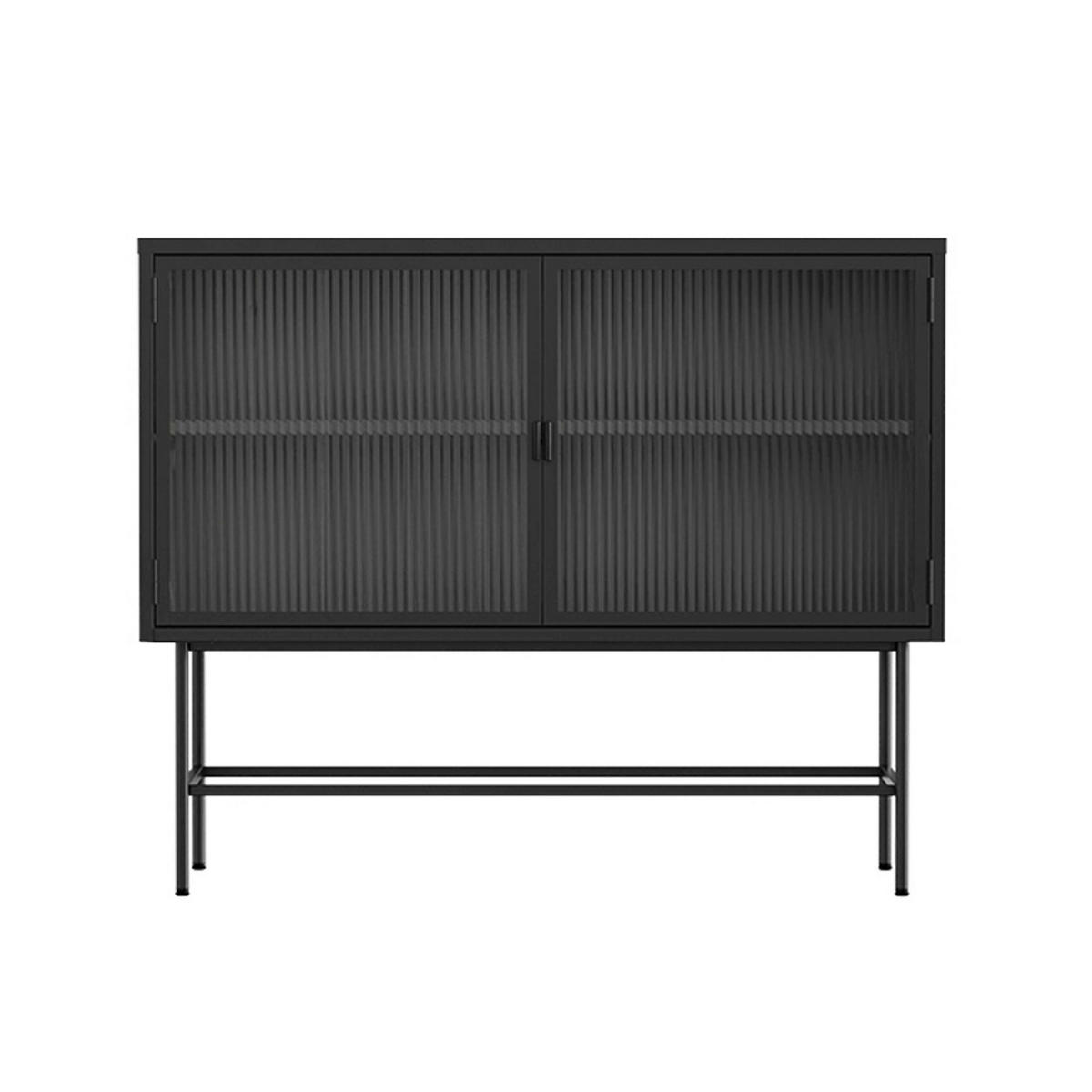SIDEBOARD, Schwarz - Schwarz, Metall (43/90/110cm) - Oviala