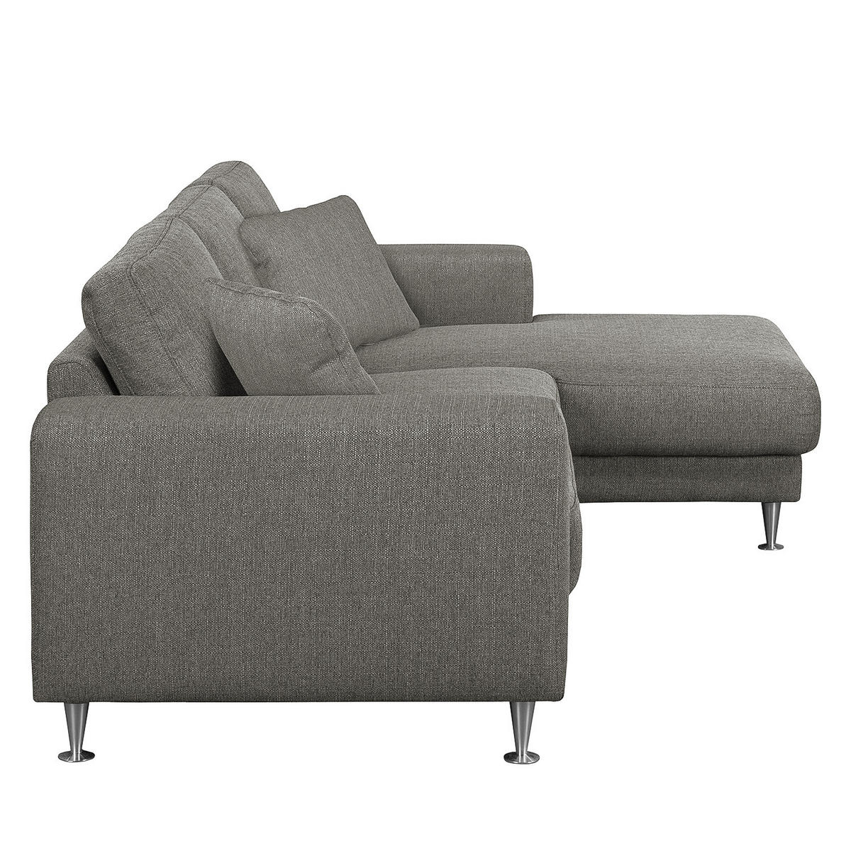ECKSOFA mit Longchair - Strukturstoff - Fango, Textil (235/150cm) - home24