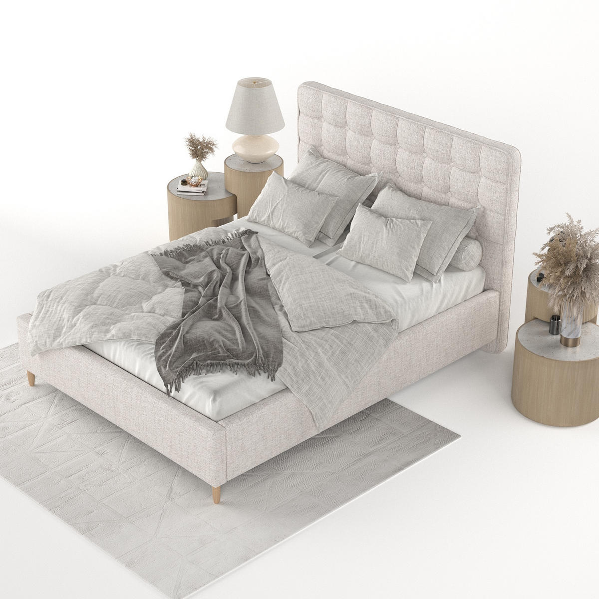 POLSTERBETT Paloma 160/200 cm Hellbeige im Neve Stoff - Sandfarben/Naturfarben, Holz/Holzwerkstoff (160/200cm) - AltaBeds