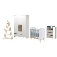 BABYZIMMEREINRICHTUNG Karilynn 2 Komplettset Massivholz+MDF Weiß - Weiß, Holz (442/190/74cm) - 58aufmkessel