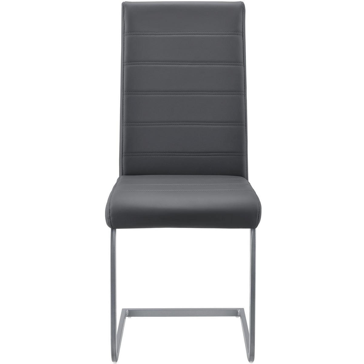 SCHWINGSTUHL Vegas grau Kunstleder (4er Set) - Grau, Textil (41/101/52cm) - Juskys