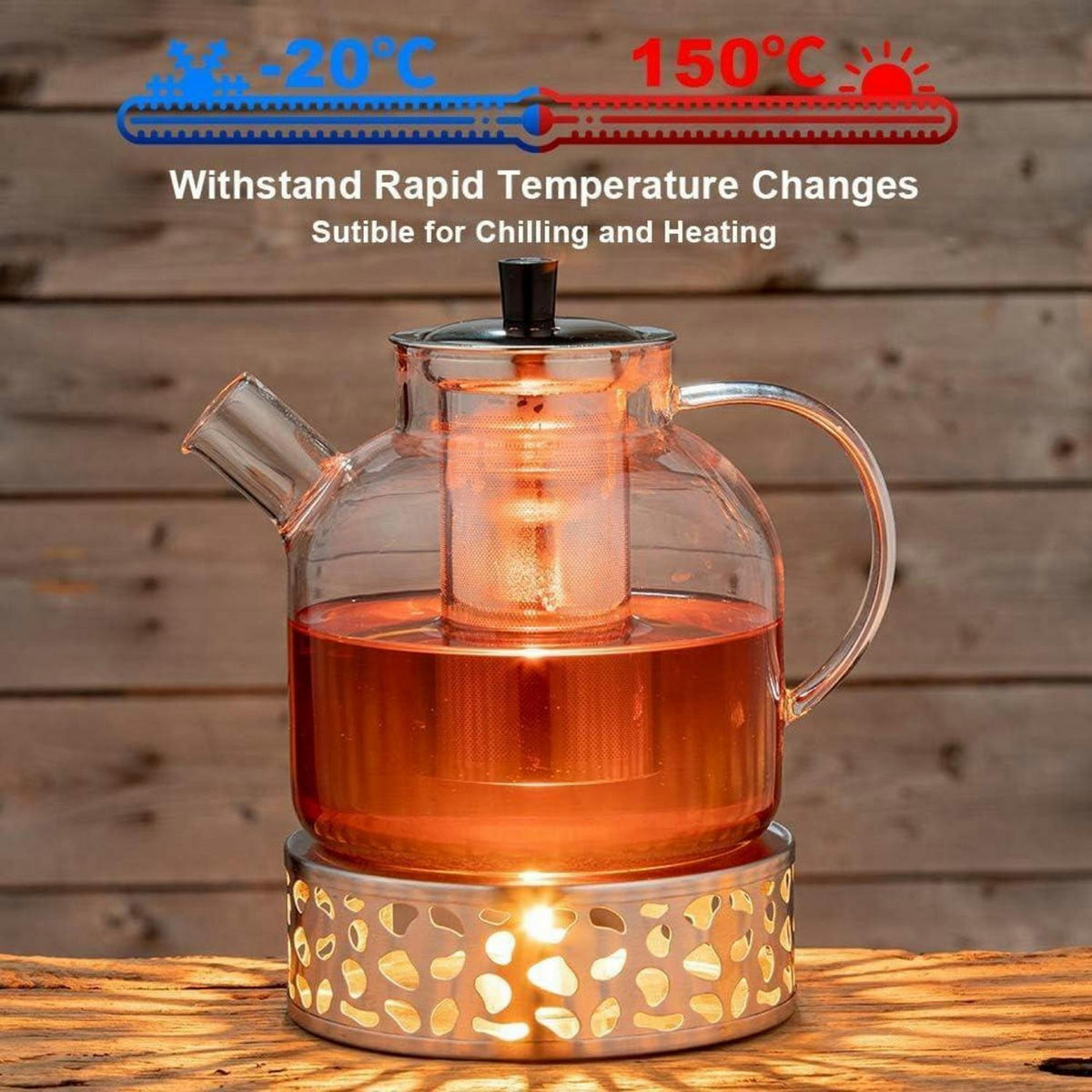 TEEKANNE Glas 1500ml mit Infuser - Transparent, Glas (21/21cm)