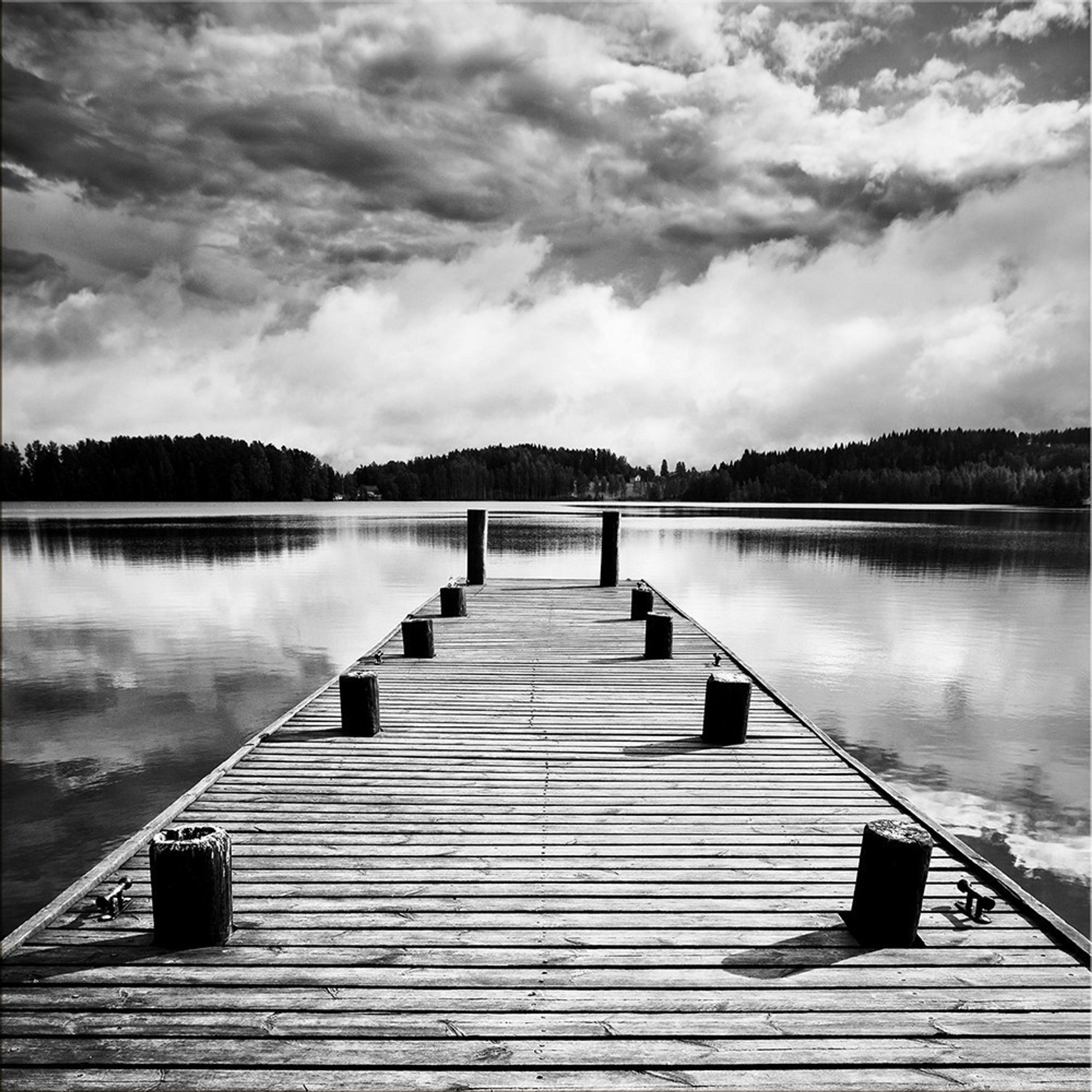 GLASBILD 30×30 cm Strand Schwarz-Weiß - Anthrazit, Glas (30/30cm) - artissimo