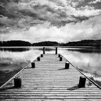 GLASBILD 30×30 cm Strand Schwarz-Weiß - Anthrazit, Glas (30/30cm) - artissimo