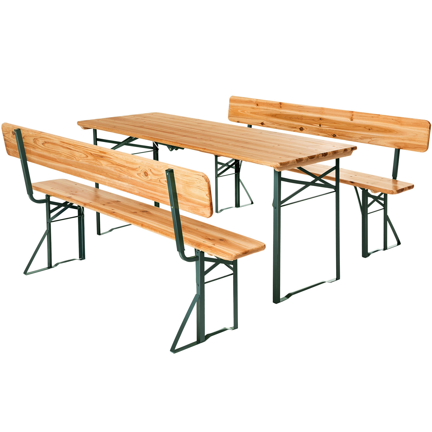 BIERZELTGARNITUR Franz,Holzlackierung mit Klarlack,braun - Braun, Naturmaterialien/Holz - tectake