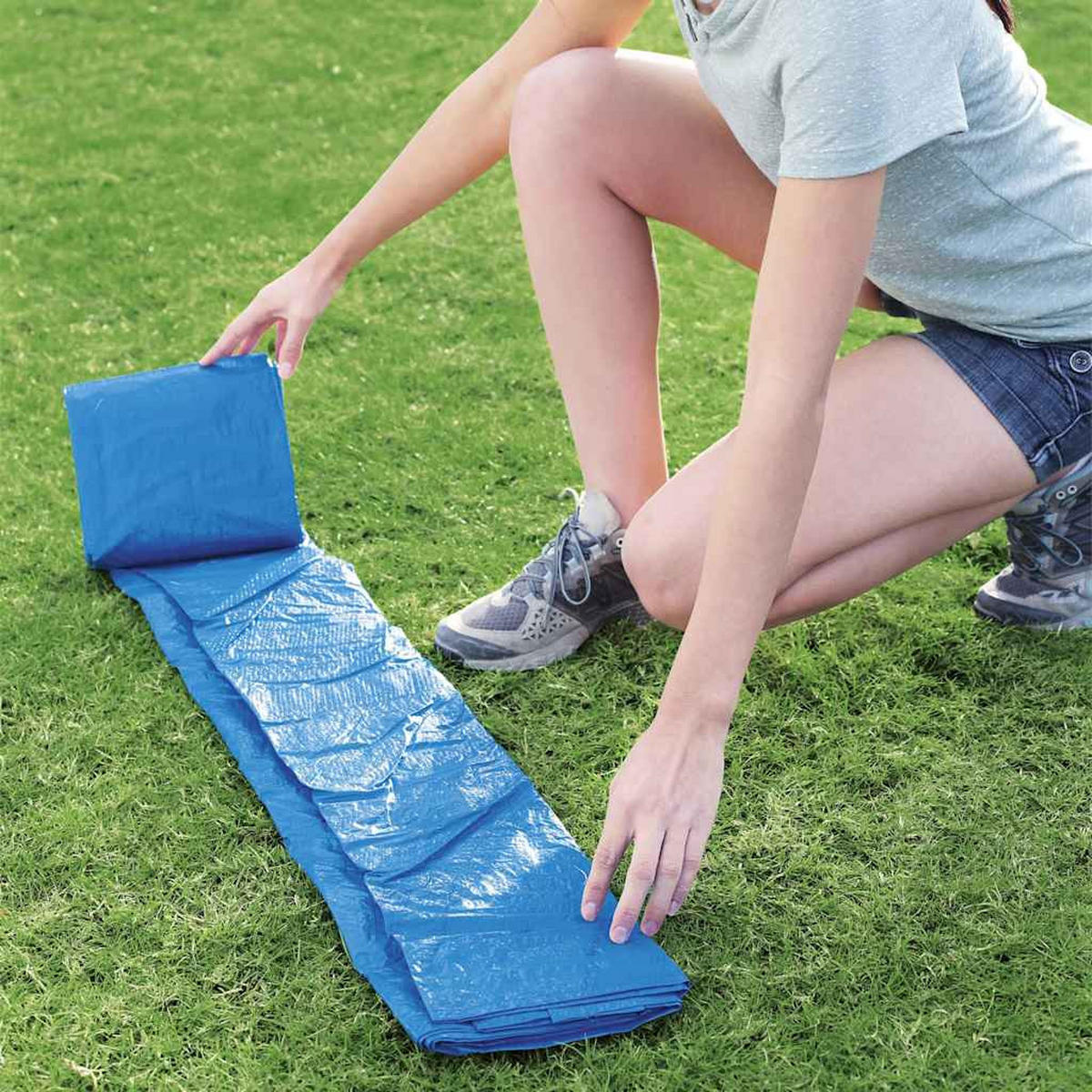 POOL-BODENPLANE BESTWAY Flowclear 488/488 Cm - Blau, Kunststoff (488/488cm) - Bestway