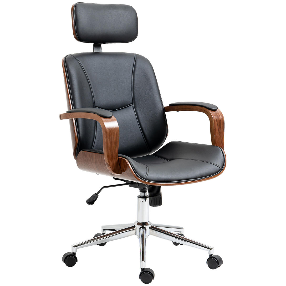 DREHSTUHL DE-05253 Hohe Rückenlehne & abnehmbare Kopfstütze Schwarz - Schwarz, Metall (65/125/66cm) - ComfortXL