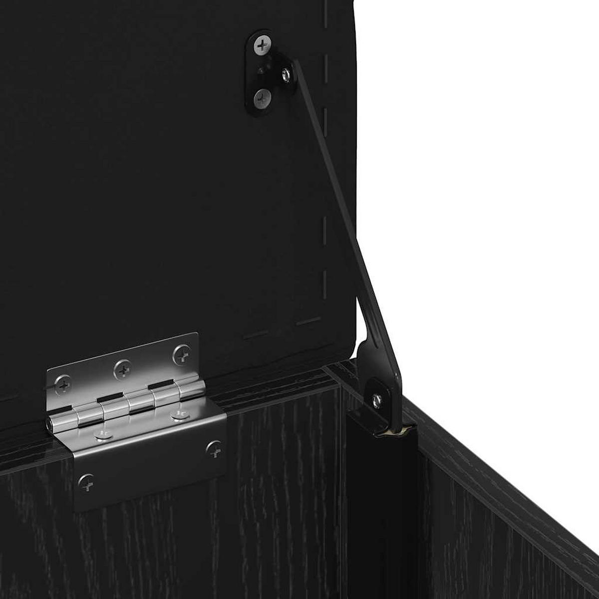 SITZBANK Jona mit Stauraum Schwarz Eichen-Optik 42x42x45 cm - Schwarz, Holz (42/45/42cm) - DELUKE