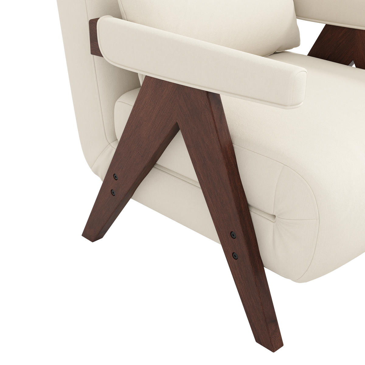 SCHLAFSESSEL Leinen Beige mit Schlaffunktion, verstellbarer Rückenlehne und mit Kissen - Beige/Walnussfarben, Holz/Holzwerkstoff (64/87/60cm) - WISHDOR