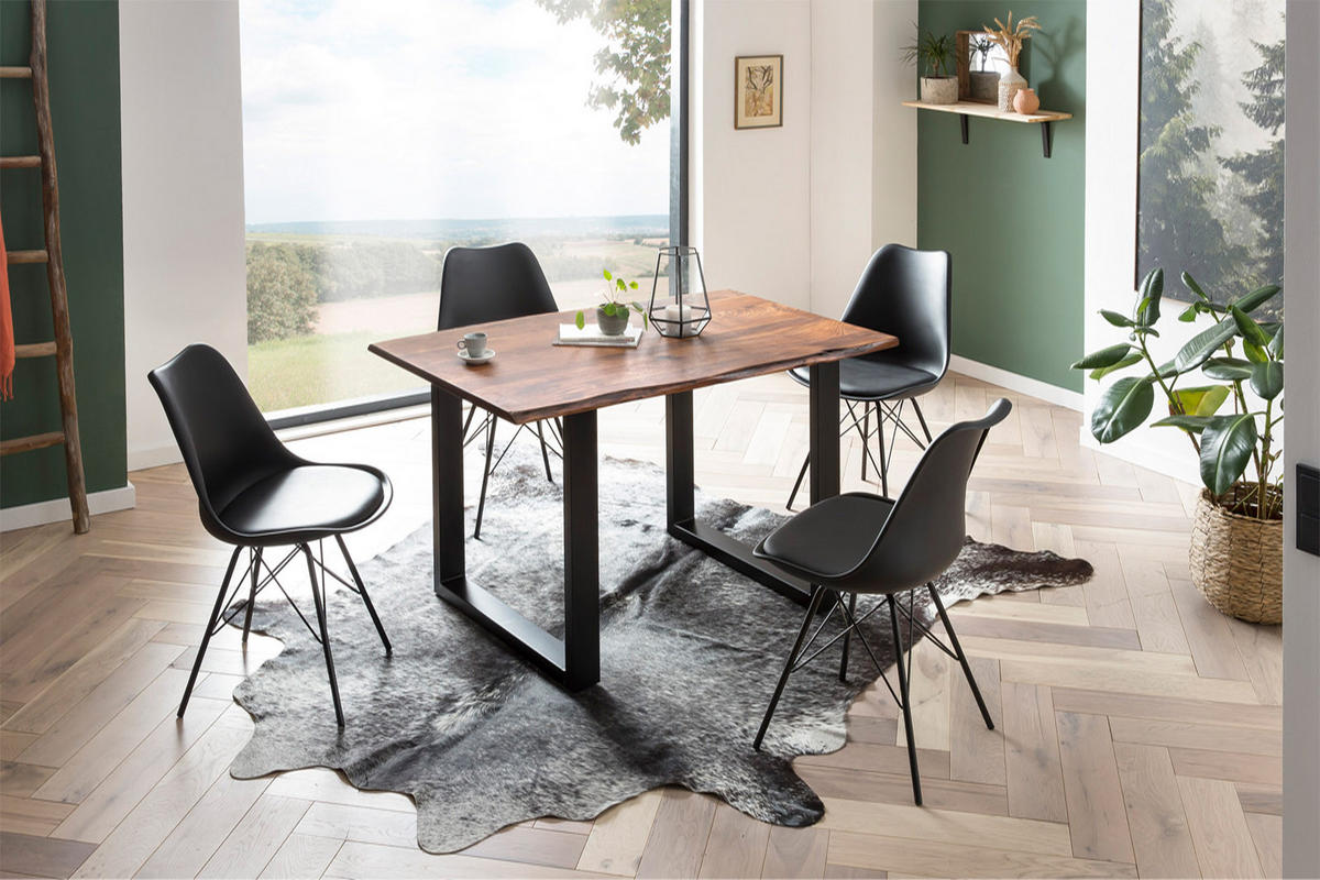 ESSTISCH LAURINA - Nussbaumfarben/Walnussfarben, Holz/Metall (85/160/77cm) - SAM