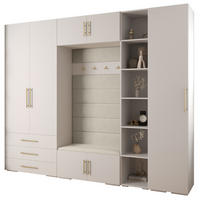 GARDEROBEN-SET 236,7/290/47 - Goldfarben/Weiß, Holz/Kunststoff (290/236.7/47cm) - Abiks Möbel