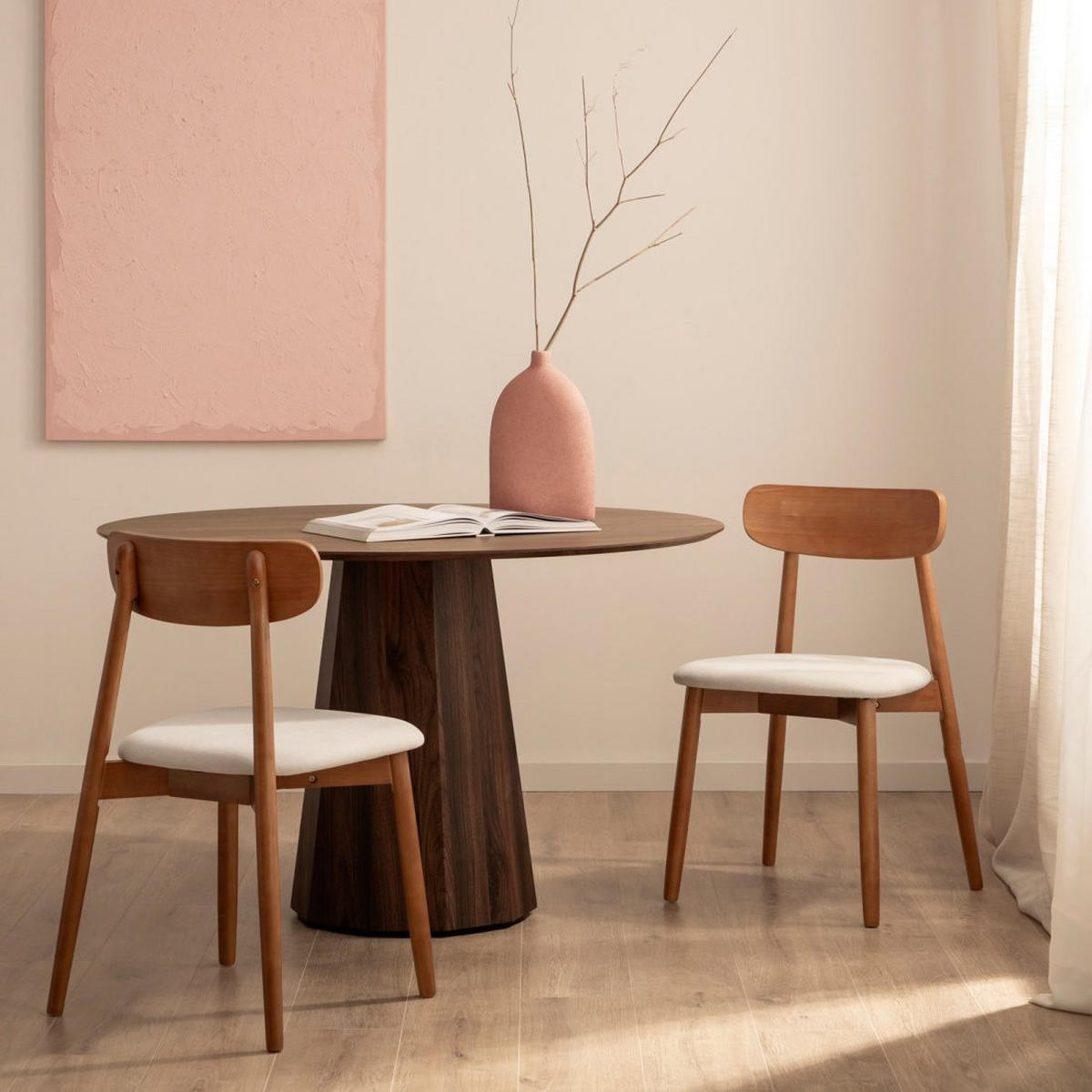 ESSZIMMERSTUHL Leyre Walnuss 46 cm x 83 cm - Walnussfarben, Textil (46/83/55cm) - Klast Home