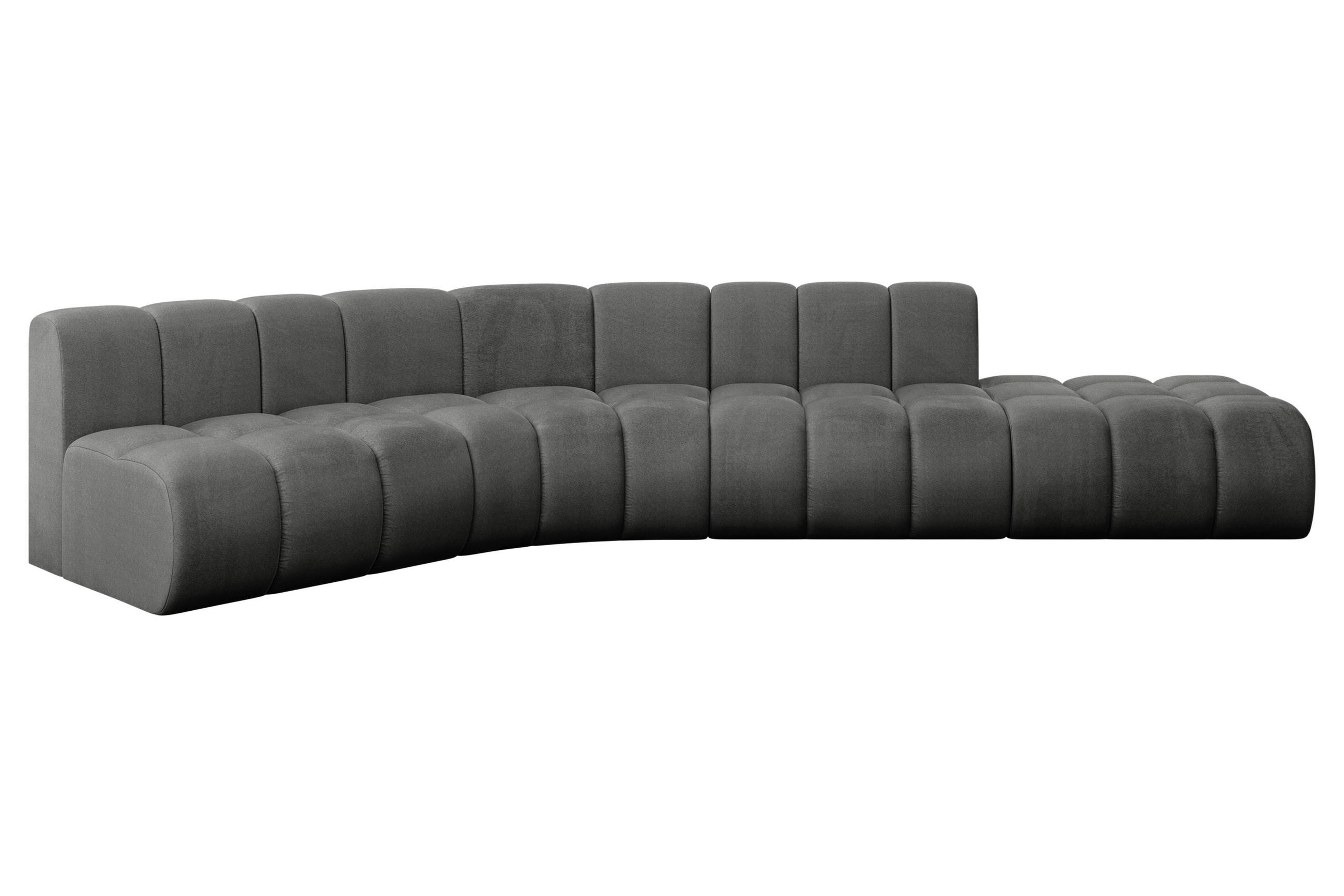 ECKSOFA modulares Sofa Brilo-L1 - 380x174x70 cm Dunkelgrau - Dunkelgrau, Holzwerkstoff/Textil (380/174cm) - ALTDECOR