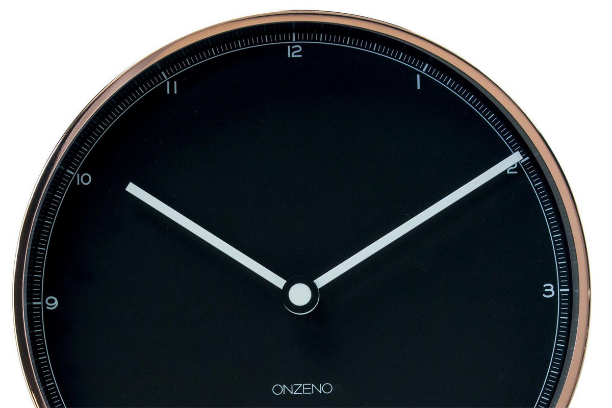 WANDUHR Design Schwarz 30/30 cm - Schwarz, Glas/Holzwerkstoff (30/30/5cm) - ONZENO