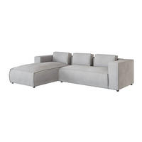 ECKSOFA Zenith Grau Luxusmicrofaser, Ottomane links - Schwarz/Grau, Holz/Kunststoff (262/176cm) - S-Style Möbel