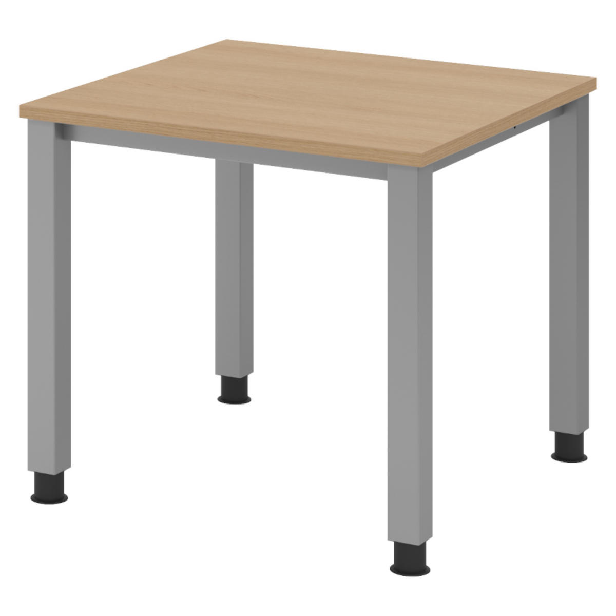 SCHREIBTISCH Serie-Q Gestell: Silber 80/80/74 cm in Eichefarben - Eichefarben, Holzwerkstoff (80/80/74cm) - bümö