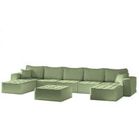 WOHNLANDSCHAFT Sande In Alpine - Hellgrün, Holzwerkstoff/Textil (452/85/192cm) - Fun Möbel